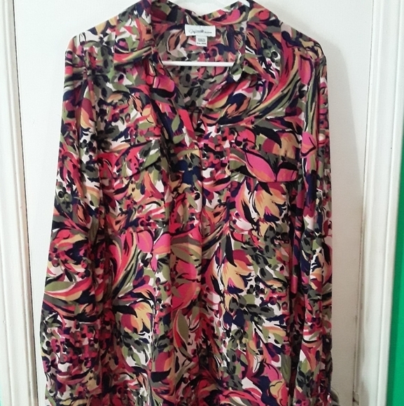 Jaclyn Smith Multicolor Long Sleeve Blouse - Picture 4 of 6